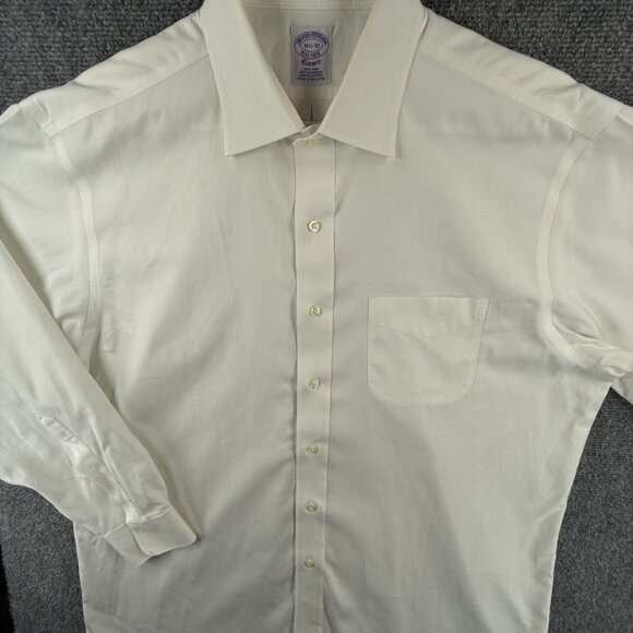 Brooks Brothers Ivory Classic Fit 16.5 33 Non Iron Cotton Button Up Supima Men - Picture 2 of 16